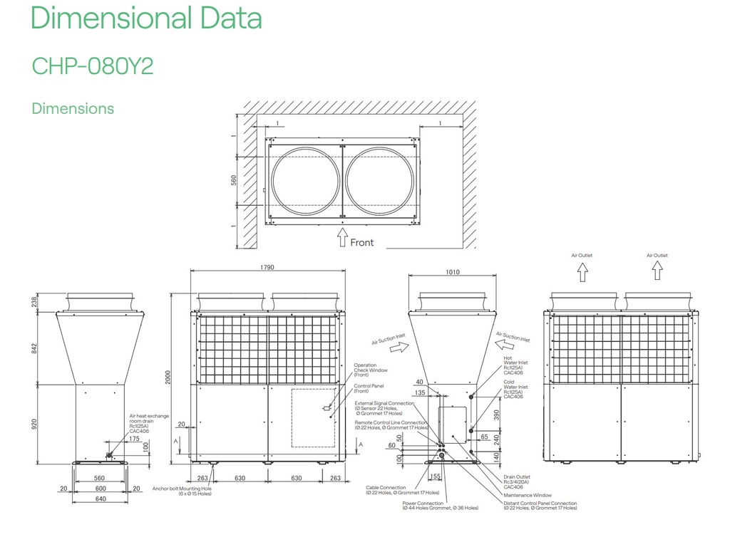 REVERE CHP-080Y2 dimensions